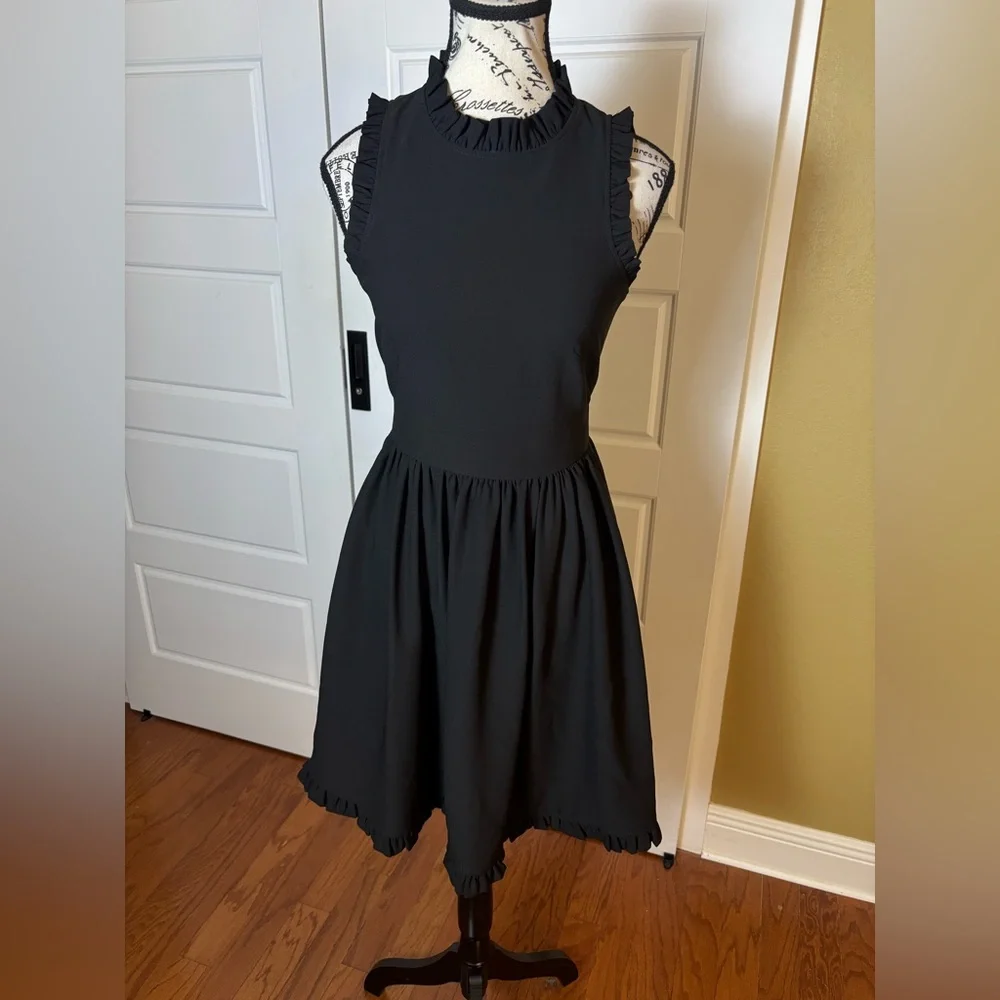 KATE SPADE Ma Cherie Black Ruffle Dress New Size 00 NWT - Picture 2 of 7